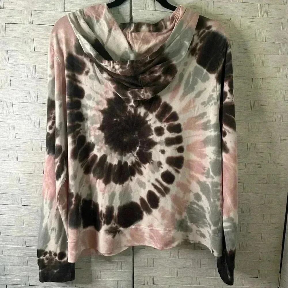 C&C California Twist Front Tie Dye Hoodie, casual beach in good condition size L - Picture 2 of 8